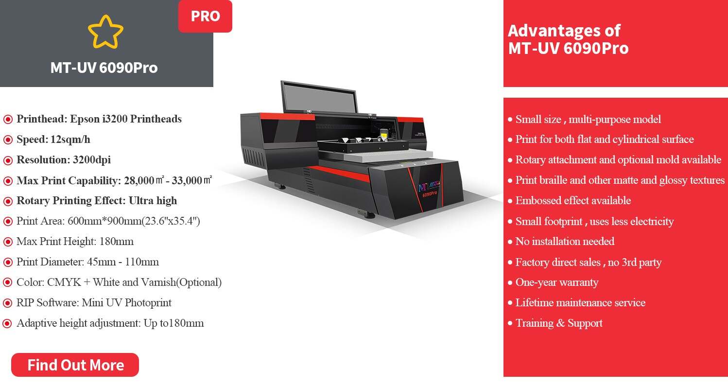 Tucan 6090 uv flatbed printer cylinder printing small desktop uv printer  with fast printing speed and low production cost