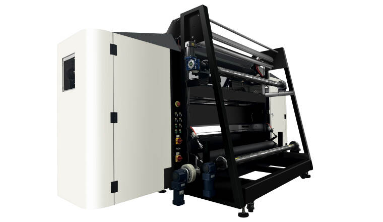 Double-sided digital textile printer angle view
