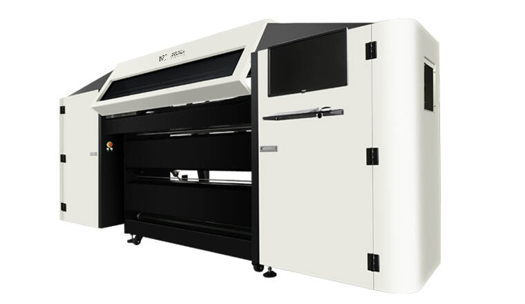 Double-sided digital textile printer angle view