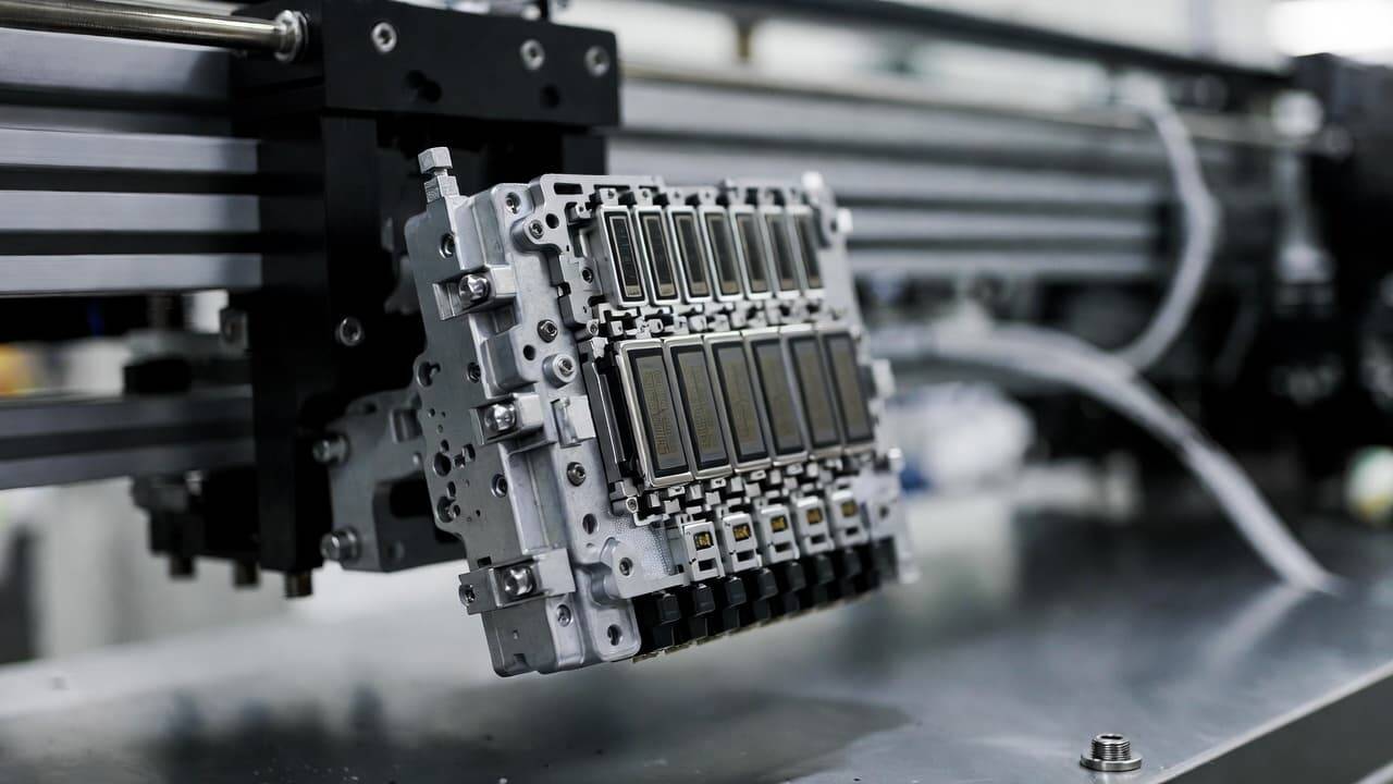 Close-up of Epson i3200 printhead installed in professional DTF printer