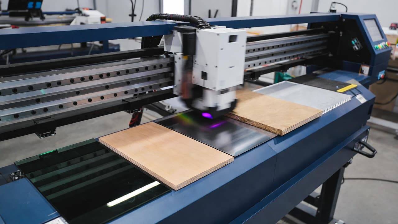 UV printer automatically calibrating for glass, wood, metal, and acrylic substrates