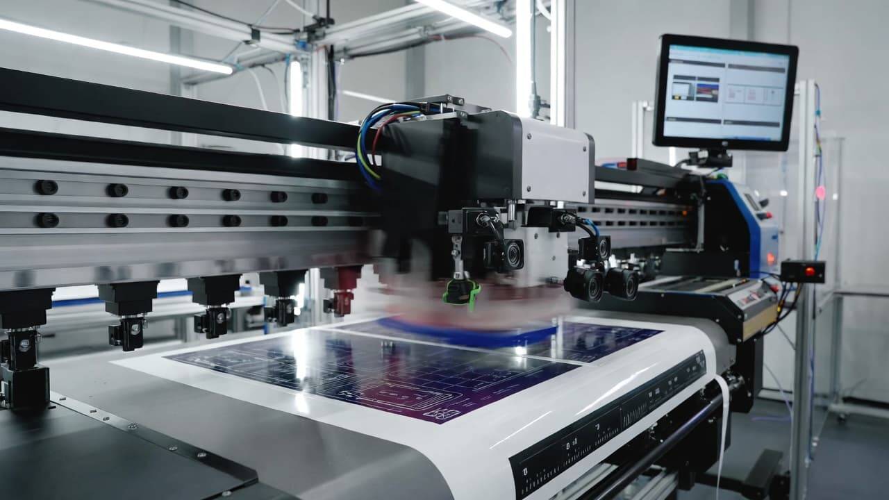 Real-time vision control system monitoring UV flatbed printer alignment