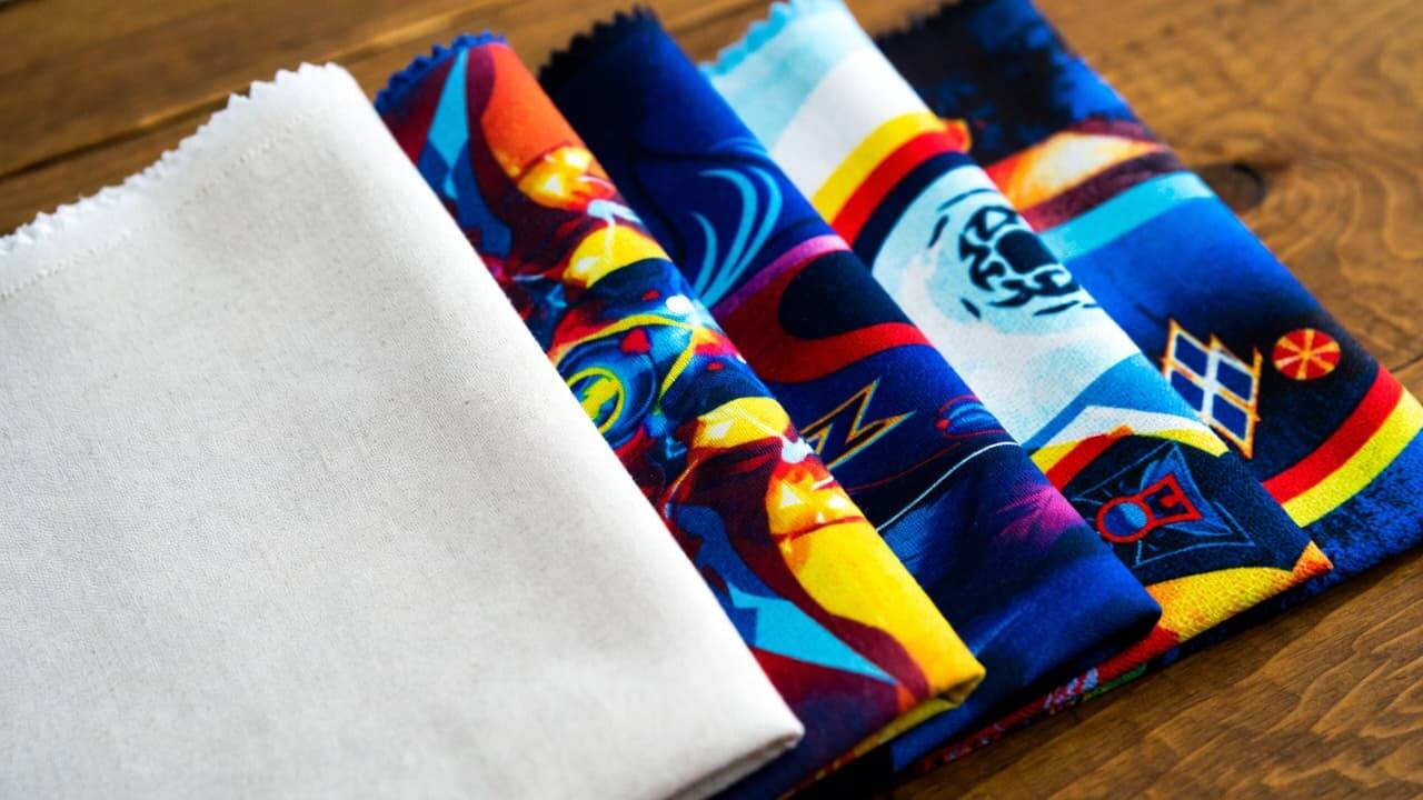 Comparison of different fabrics printed using DTF printing technology