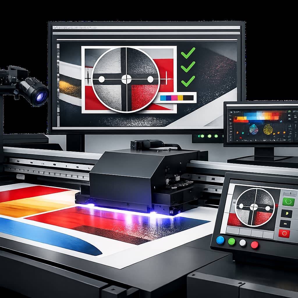 Real-time visual positioning system improving UV printing accuracy