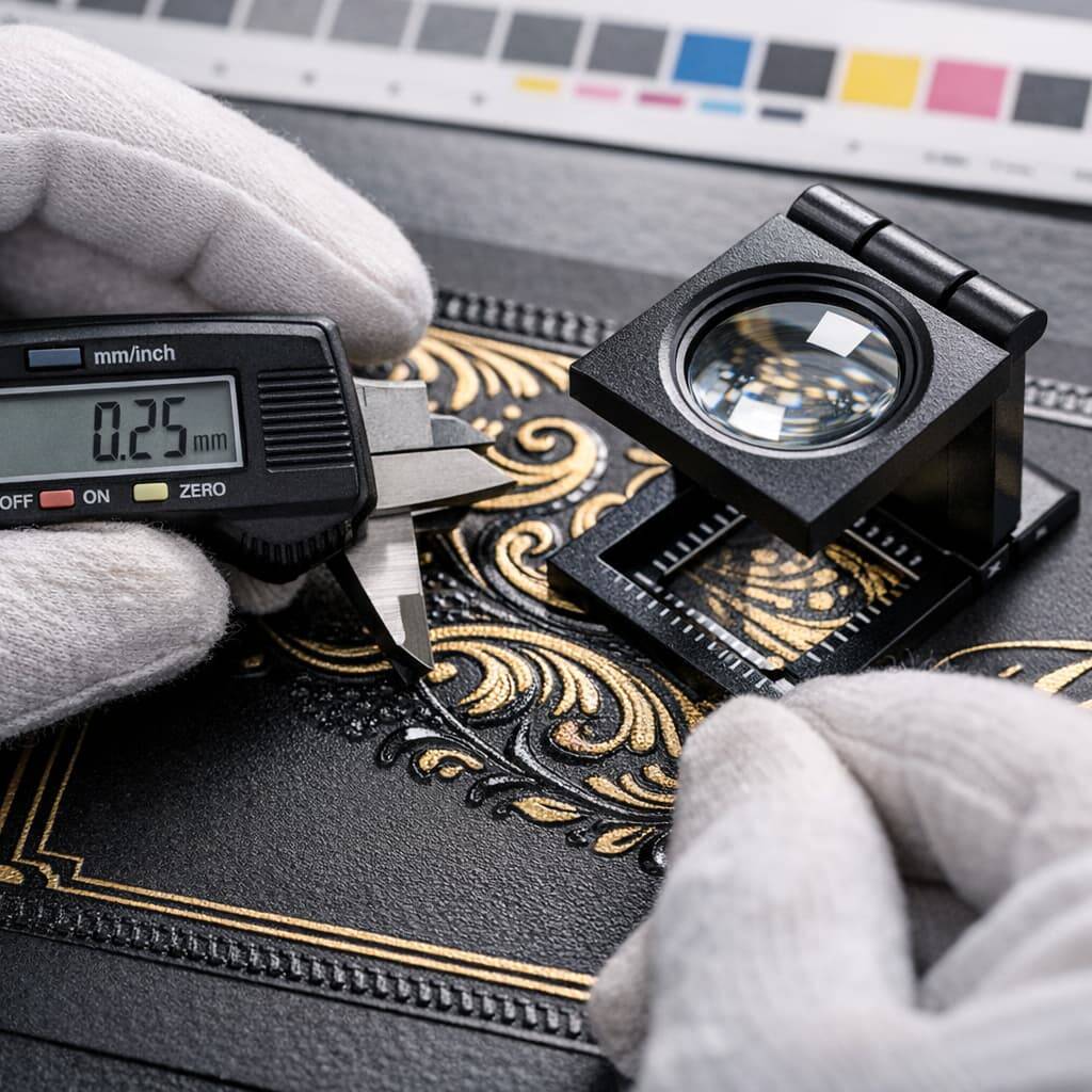 Quality inspection of 3D embossed UV printing alignment and texture