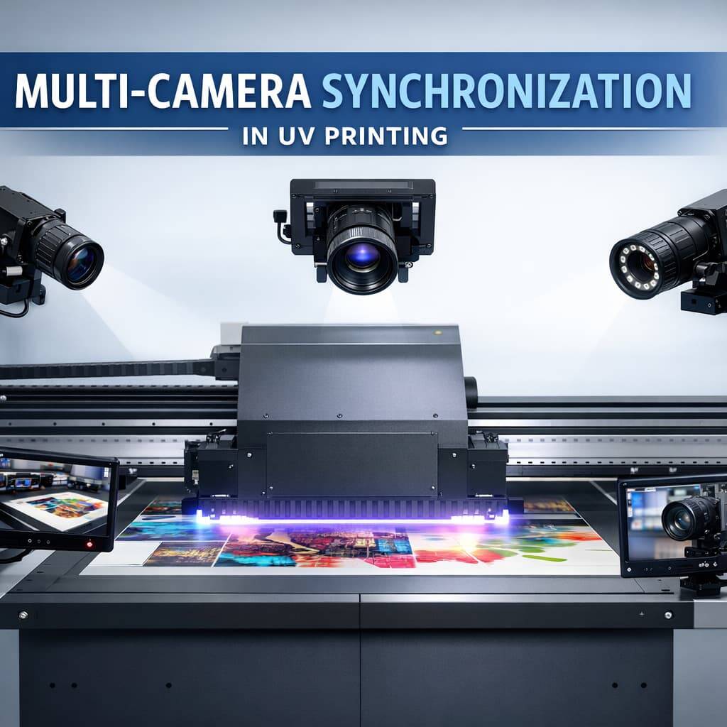 Multi-camera synchronization system in UV printing machine