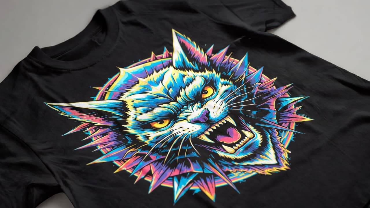 High quality DTF printed t shirt with vibrant colors and detailed design